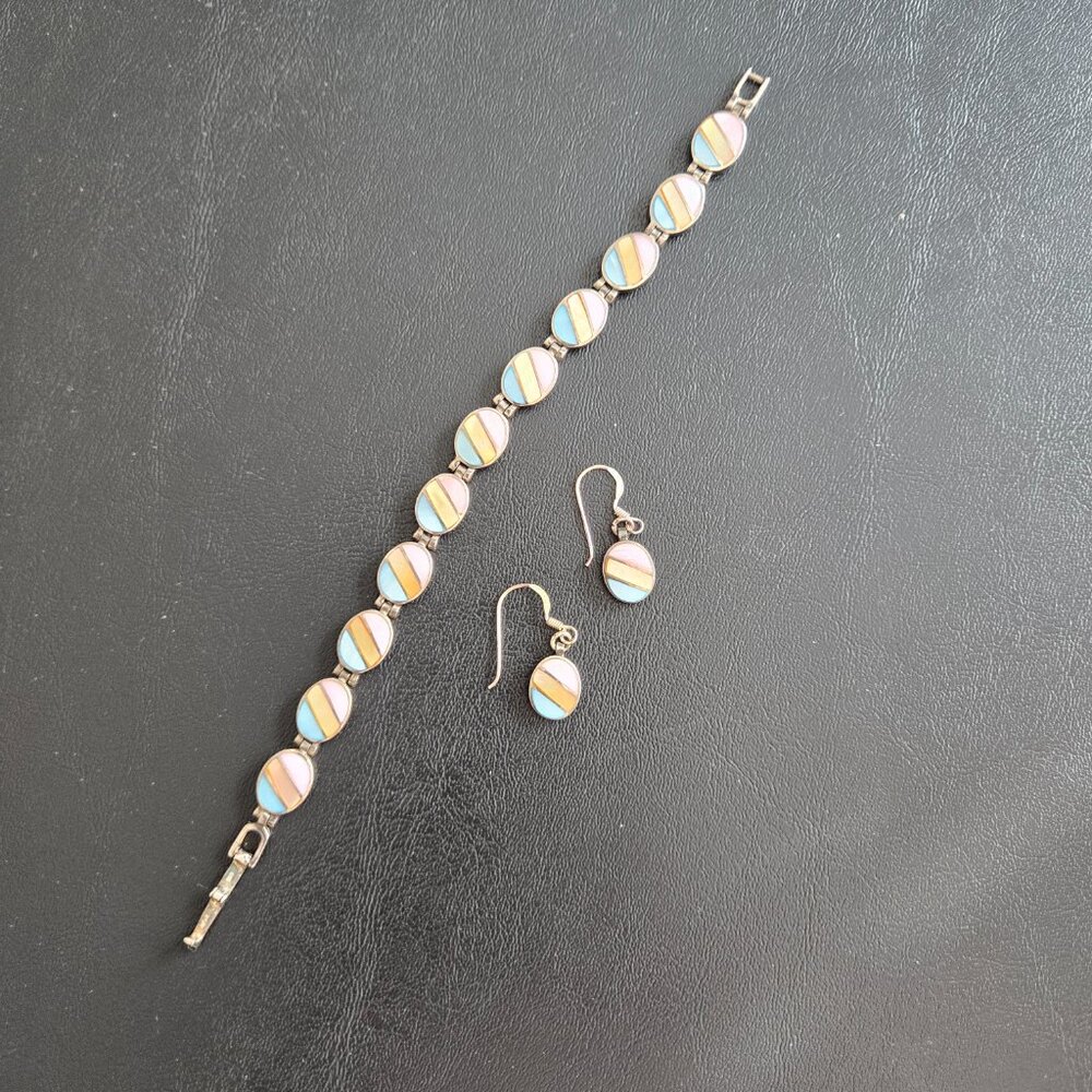 Bracelet and Earring Set in Multi